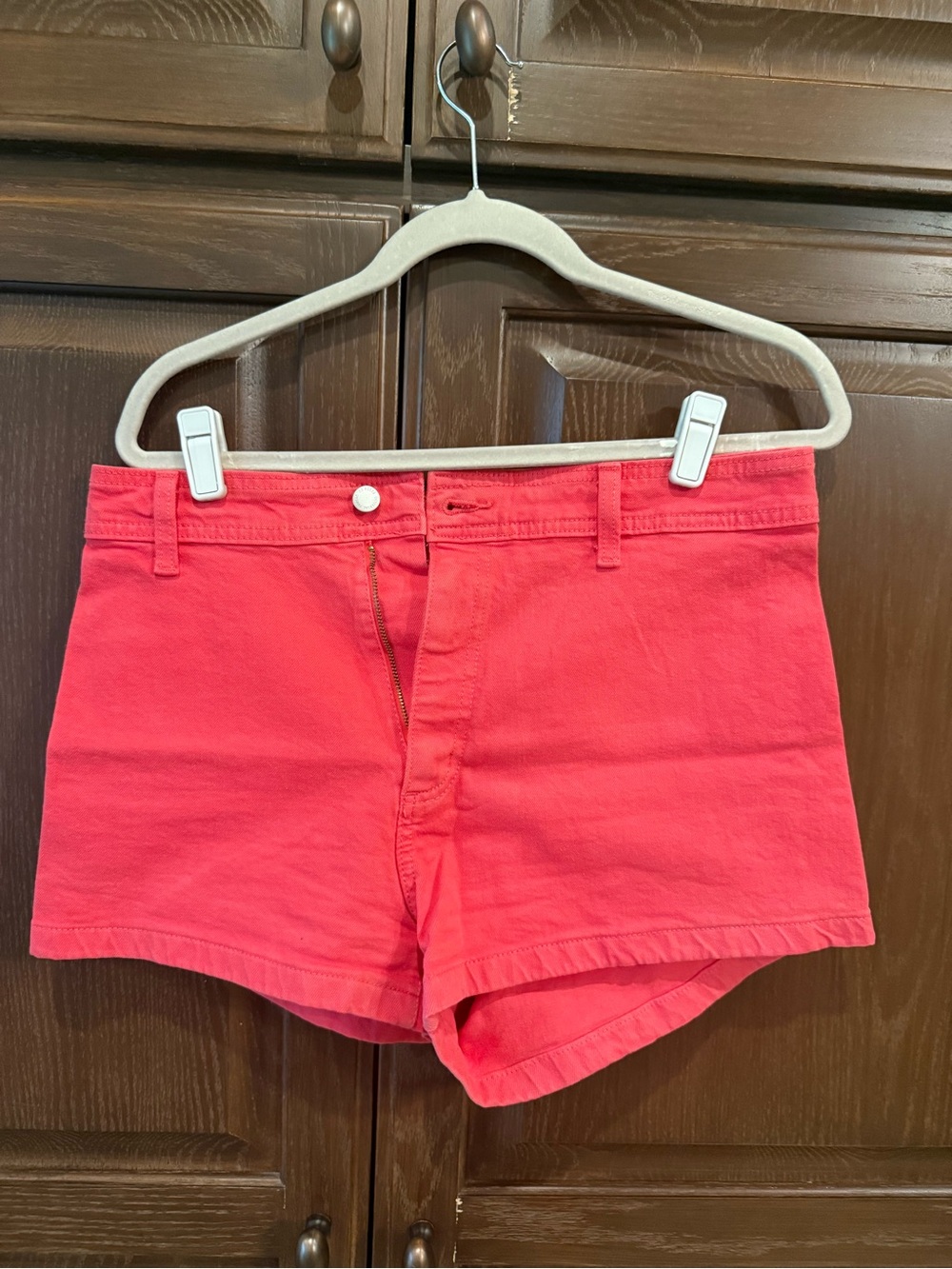 Universal Thread Coral-Red Denim Shorts